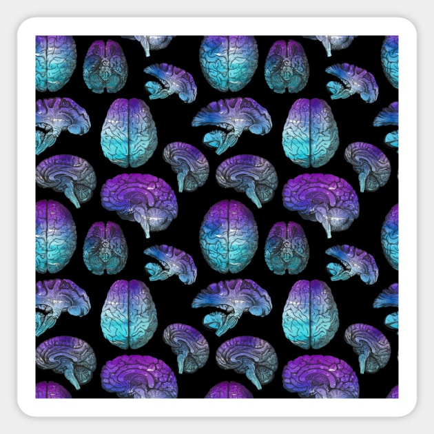 Vintage Anatomy Illustrations - Brains Pattern Sticker by annaleebeer